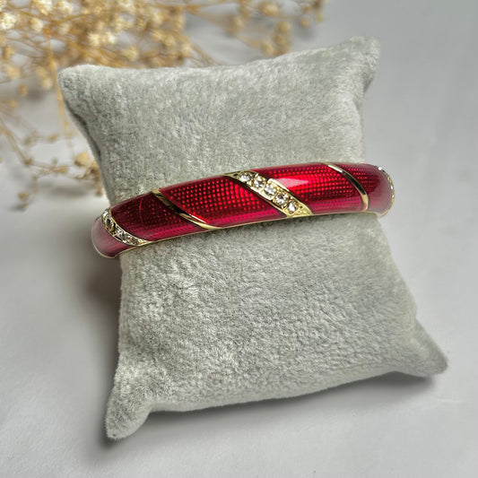 Crimson Glint Diamond Cuff