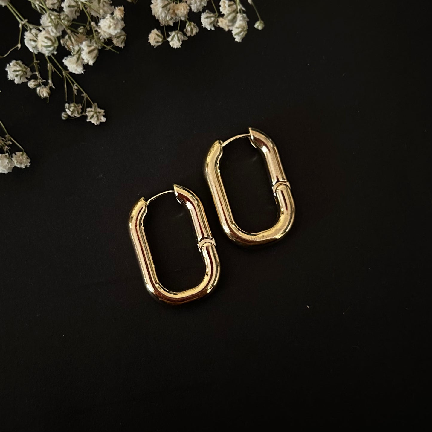 Gold Hoop Earrings, Waterproof Jewelry, Stainless Steel Hoops