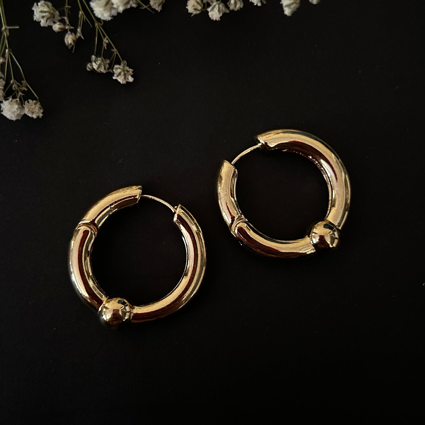 Stainless Steel Hoops, Anti-Tarnish Gold Hoops