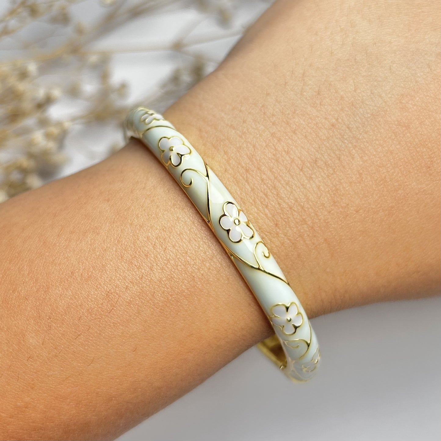 Aqua Floret Vintage Cuff