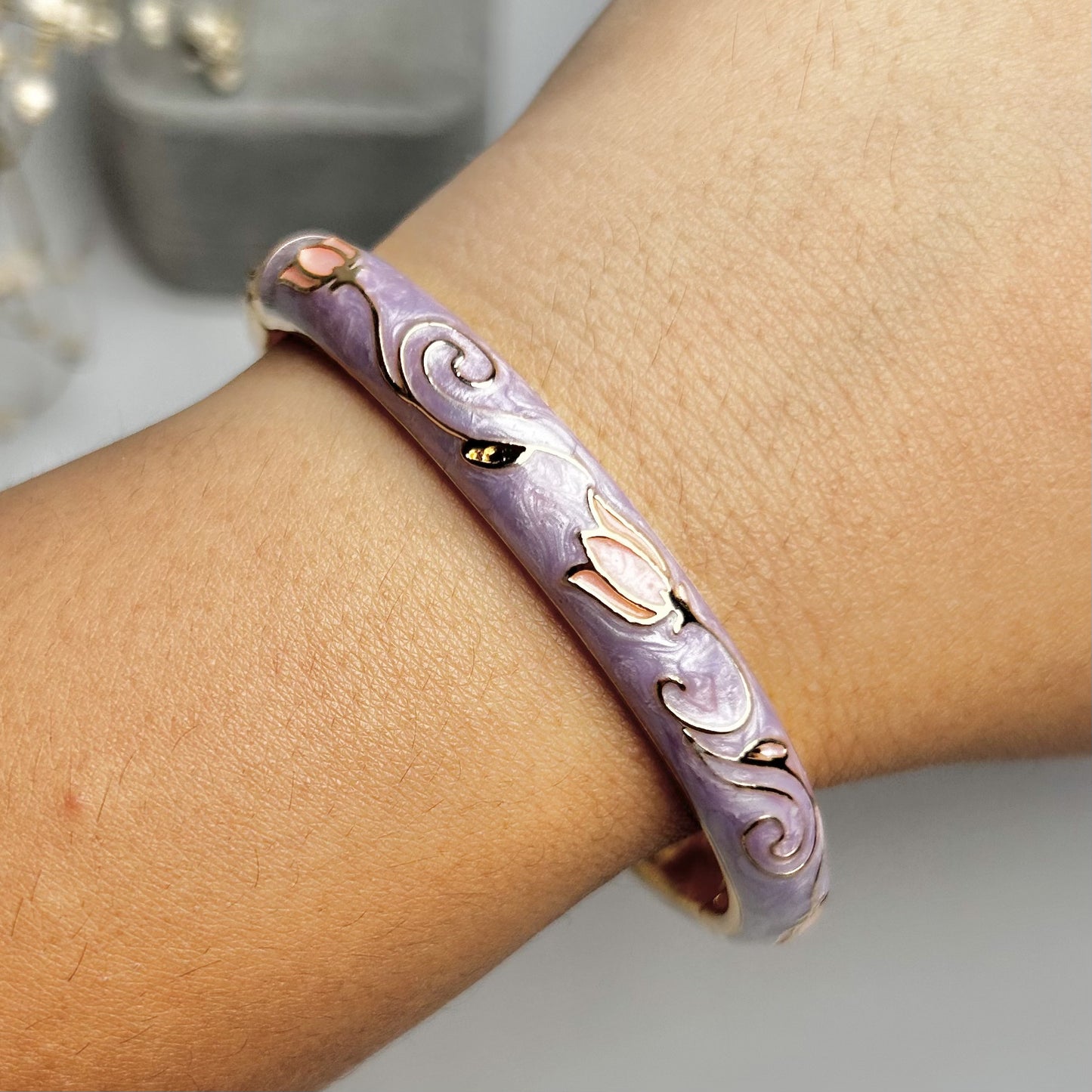 Violet Bloom Vintage Cuff