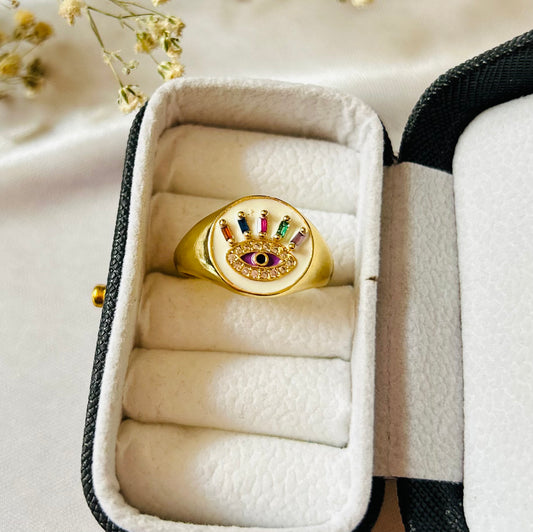 Ivara stylish evil eye waterproof ring for women