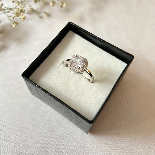 Square cut daily wear solitaire ring for women