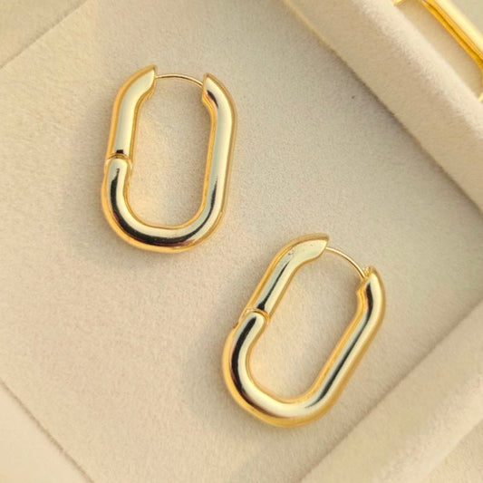 Chunky Rectangular Hoops - Minimalist Bling