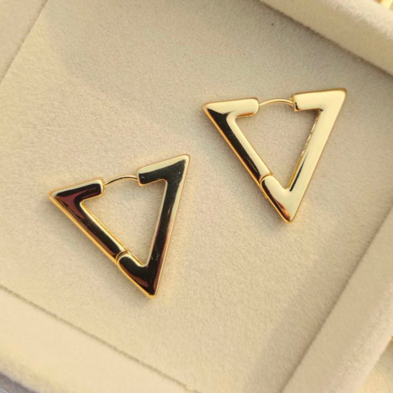 Chunky Triangle Hoops - Minimalist Bling
