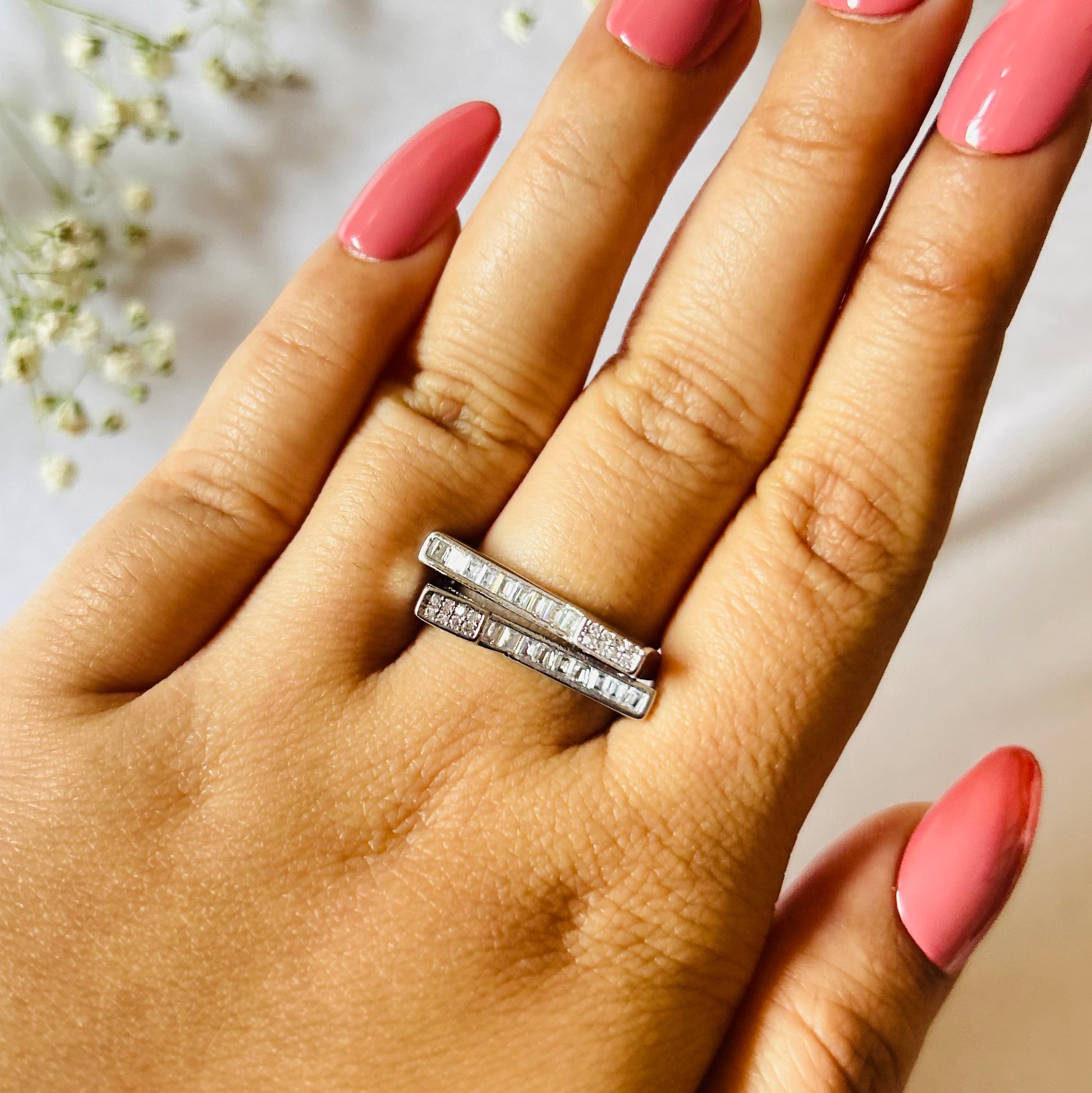 Double trouble party wear ring for women