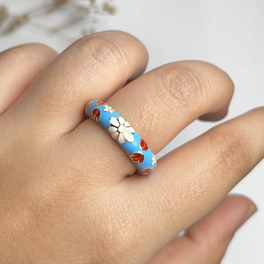 Blue Belle Bloom Ring