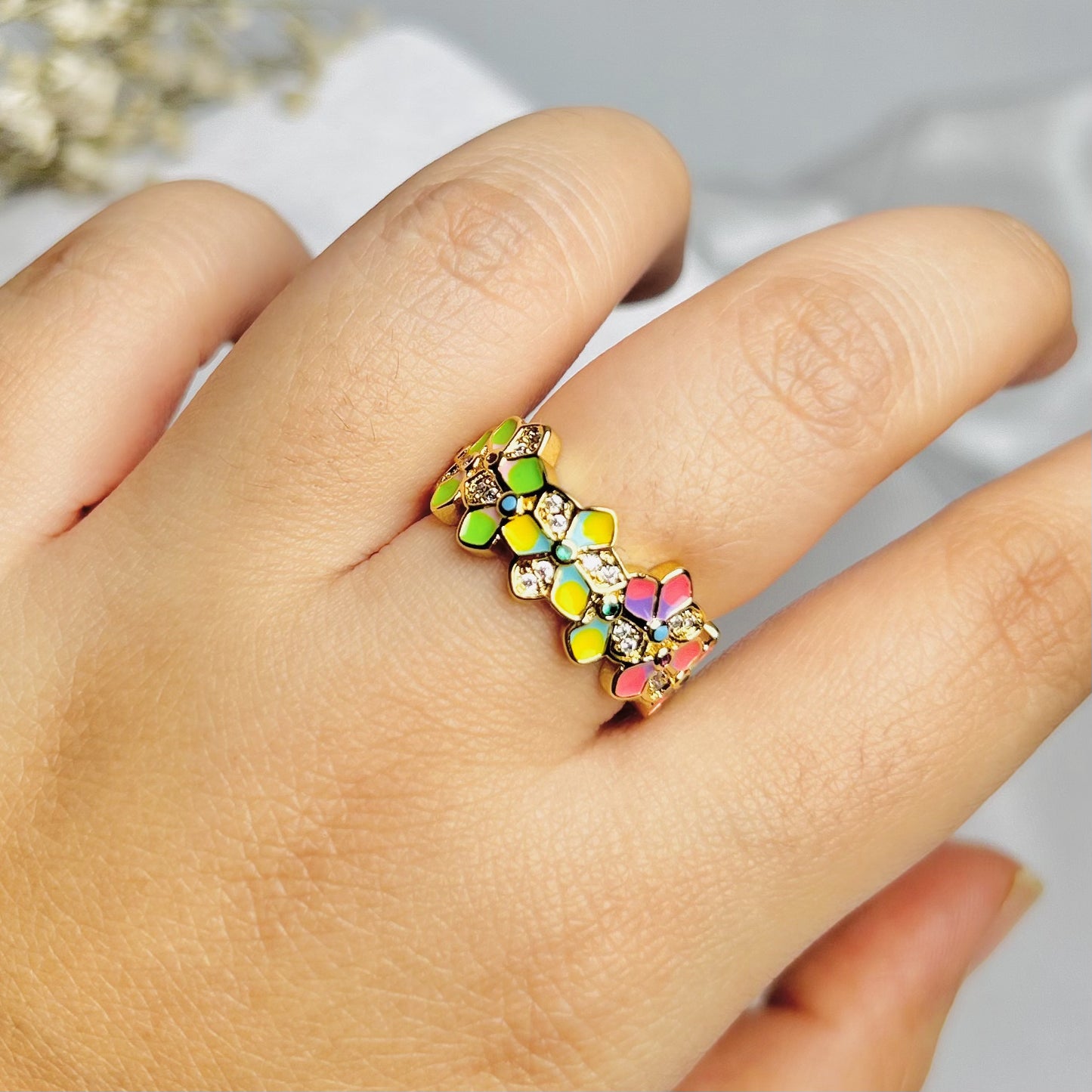 Rainbow Bloom Ring
