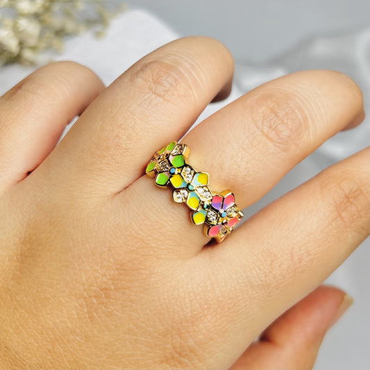 Rainbow Bloom Ring