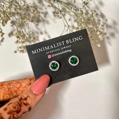Olivia Studs (Emerald green)
