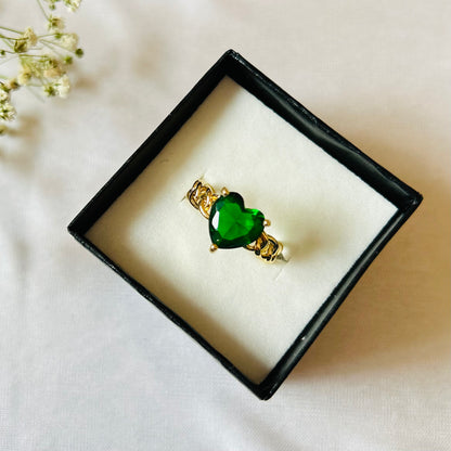Water proof and adjustable heart shaped ring for women