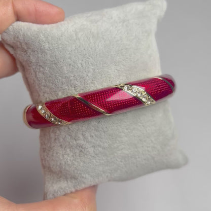 Crimson Glint Diamond Cuff