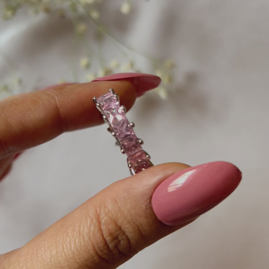 Waterproof and adjustable baguette ring for women