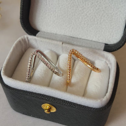 V shape anti tarnish ring for office wear